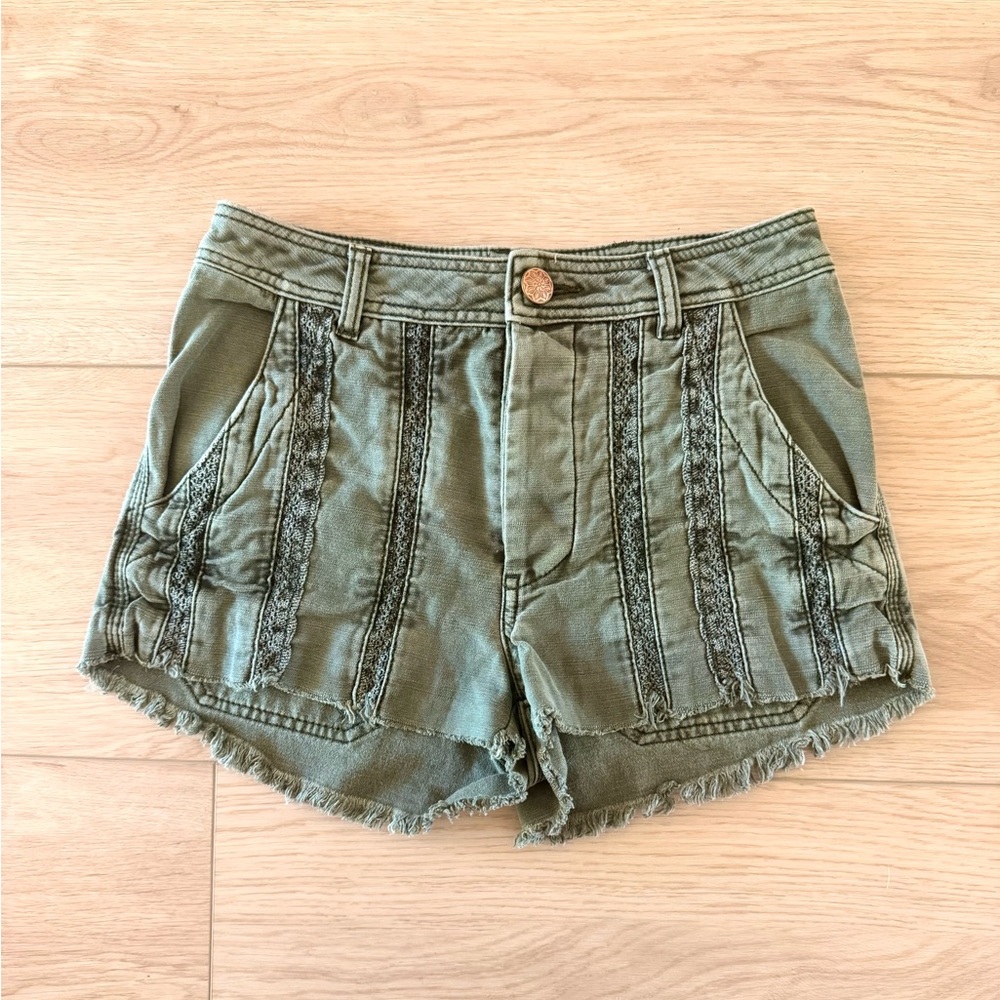 Free People Sage Green Cargo Shorts